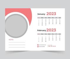 2023 calendario contento nuovo anno design vettore