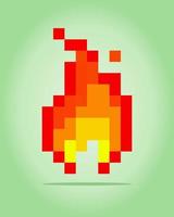 Pixel a 8 bit un fuoco per l'immagine gui. gioco di risorse sull'illustrazione vettoriale. vettore