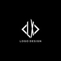 lx iniziale monogramma con rombo forma logo design vettore