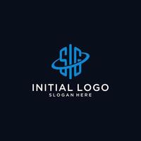 sg iniziale monogramma logo con esagonale forma e swoosh design vettore