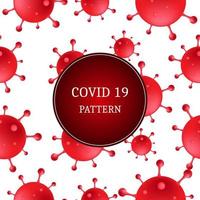 rosso 3d cellule covid-19 seamless pattern vettore