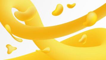 moderno colorato flusso linea manifesto. dinamico 3d forma. onda pendenza maglia liquido forma nel neon giallo sfondo colore. astratto lava design per il tuo progetto. vettore illustrazione. di moda sfondo