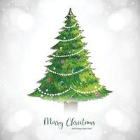 artistico bellissimo Natale linea albero carta su bianca sfondo vettore