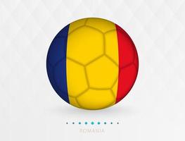 calcio palla con Romania bandiera modello, calcio palla con bandiera di Romania nazionale squadra. vettore