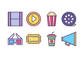 Icon Pack di film gratis vettore