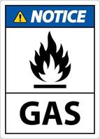 simbolo Avviso cartello gas su bianca sfondo vettore