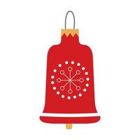 rosso campana come decorazione su Natale albero. vettore isolato Immagine per festivo Natale design