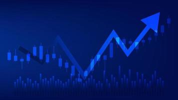 economia e finanza sfondo. finanziario attività commerciale statistica con candelieri e bar grafico vettore