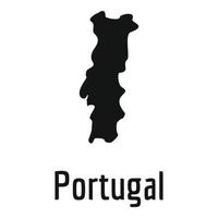 Portogallo carta geografica nel nero vettore semplice
