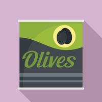 olive può icona, piatto stile vettore