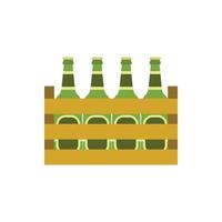 imballare di birra bottiglie icona, piatto stile vettore