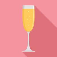 bicchiere Champagne icona, piatto stile vettore