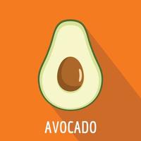 avocado icona, piatto stile vettore