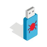 infetto USB veloce guidare icona, isometrico 3d stile vettore