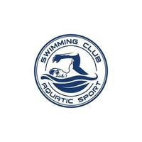 logo di un' nuotatore. nuoto club o nuoto scuola logo design modello ispirazione vettore