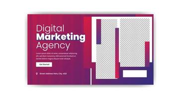 digitale marketing miniatura bandiera design. creativo bandiera modello. vettore