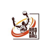 sbattere inzuppare pallacanestro logo design illustrazione. pallacanestro campionato logo design modello vettore