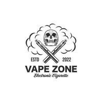 cranio vapore logo. elettronico sigarette logo design modello vettore