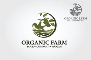 biologico azienda agricola vettore logo modello. eccellente pollo e pollame azienda agricola logo modello. logo poteva essere Usato come il principale identità elemento di biologico azienda agricola o negozio, vegetariano o vegano ristorante.