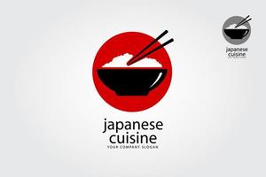 giapponese cucina è un' multiuso logo modello, può essere Usato nel qualunque aziende relazionato per asiatico cibo, Riso, veloce cibo, ristoranti eccetera. vettore logo illustrazione.