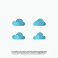 impostato di nube icone nel di moda piatto stile isolato. nube simbolo per il tuo ragnatela luogo disegno, logo, app, ui. vettore illustrazione