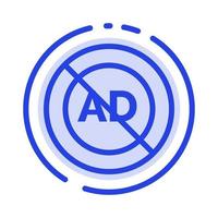 anno Domini anno Domini bloccare annuncio pubblicitario pubblicità bloccare blu tratteggiata linea linea icona vettore