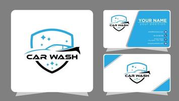 auto lavare servizio logo, piatto auto lavare logo vettore