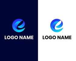 lettera e moderno attività commerciale logo design modello vettore
