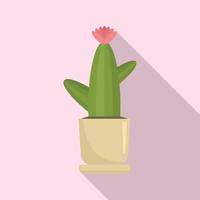 ufficio fiore cactus icona, piatto stile vettore