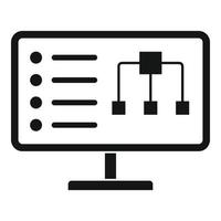 diagramma su tenere sotto controllo icona, semplice stile vettore