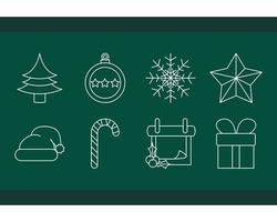 set di icone di decorazione e celebrazione di natale vettore