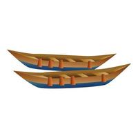 asiatico Barche icona, cartone animato stile vettore