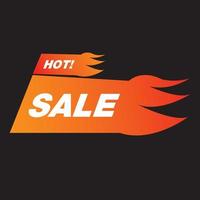 banner di fuoco promozionale piatto, cartellino del prezzo, vendita calda, offerta, prezzo. vettore