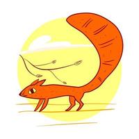 vettore illustrazione di un' scoiattolo con un' luminosa umore