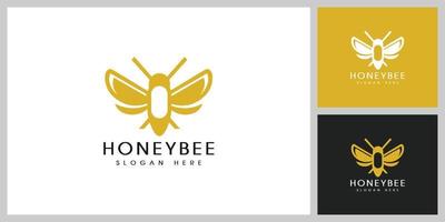 vettore del logo degli animali dell'ape del miele
