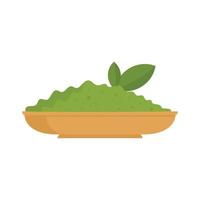 matcha insalata icona, piatto stile vettore