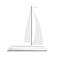 bianca yacht icona, piatto stile vettore
