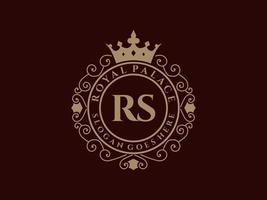 lettera rs antico reale lusso vittoriano logo con ornamentale telaio. vettore
