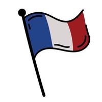 Francia bandiera agitando nel polo vettore