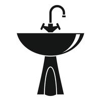 lavabo icona, semplice stile vettore
