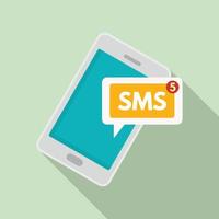 smartphone sms icona, piatto stile vettore