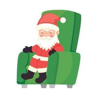 Santa Claus seduto nel divano vettore