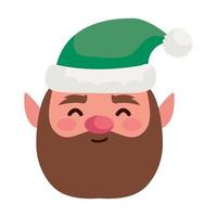 barbuto elfo Natale vettore