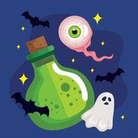 Halloween pozione con fantasma vettore