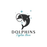 delfino pesce vettore illustrazione logo design