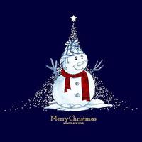 allegro Natale Festival blu sfondo con neve uomo design vettore