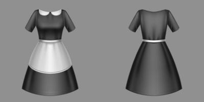 domestica uniforme nero cameriera vestire, indumento design vettore