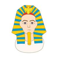 egiziano Faraone icona, cartone animato stile vettore
