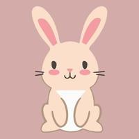 carino contento kawaii coniglietto vettore arte. isolato cartone animato bambino animale.