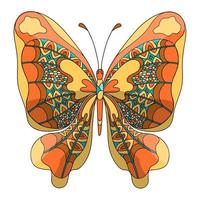 la farfalla. colorazione pagina per adulti anti stress nel zentangle stile. vettore